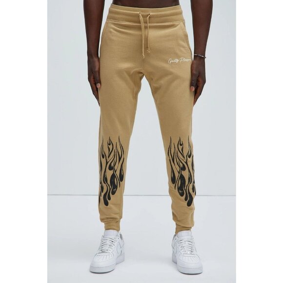 Guilty Pleasures See All Flames Jogger Pants Sand Men's - Picture 4 of 5